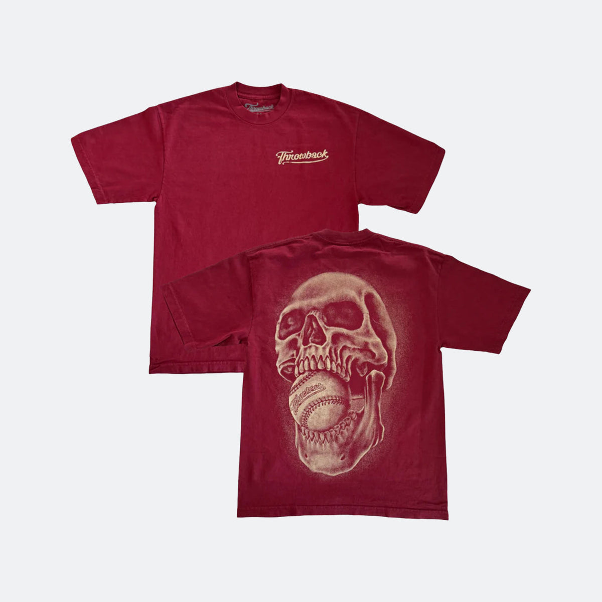 Throwback City 00s Baseball Mouth Tee - Brick Red