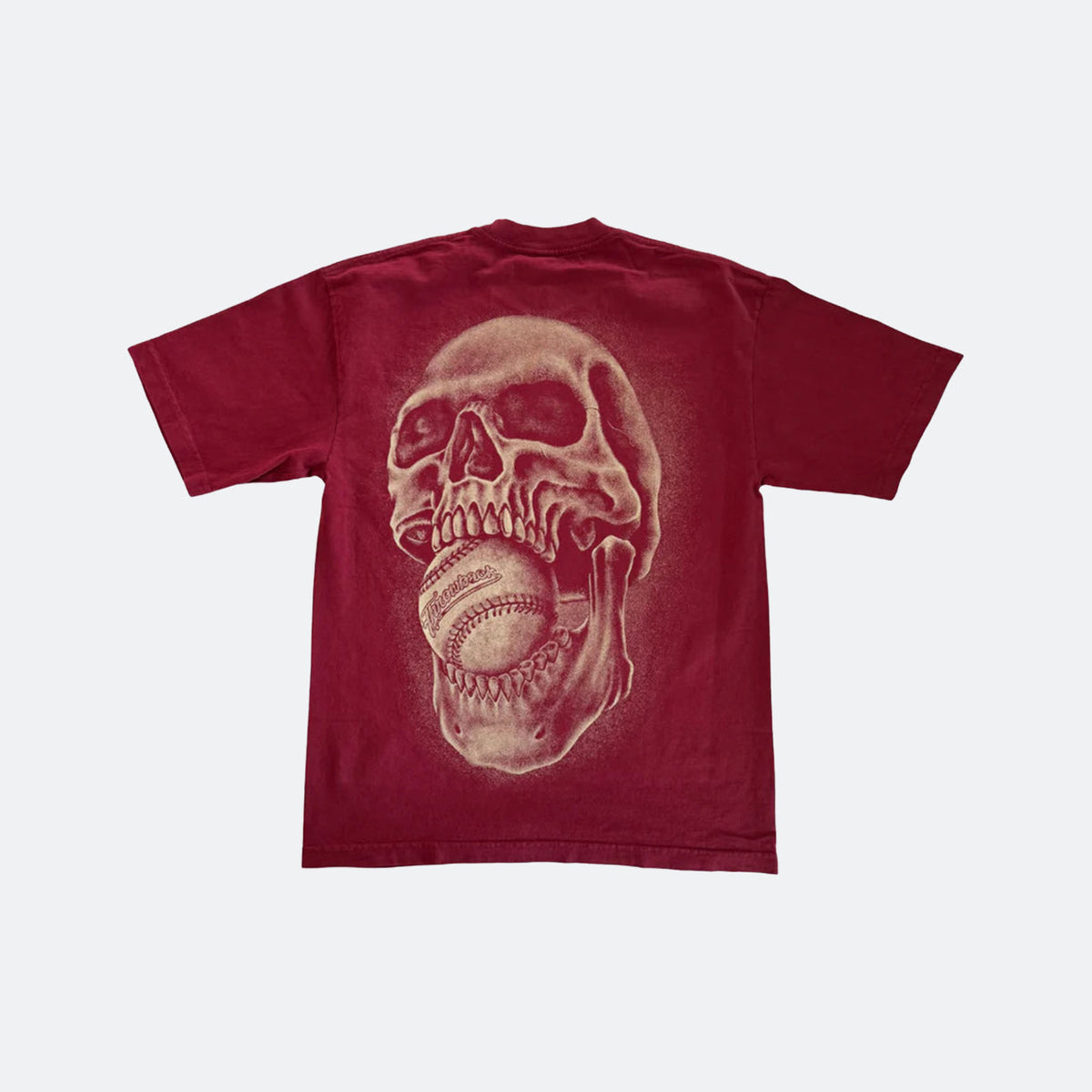 Throwback City 00s Baseball Mouth Tee - Brick Red