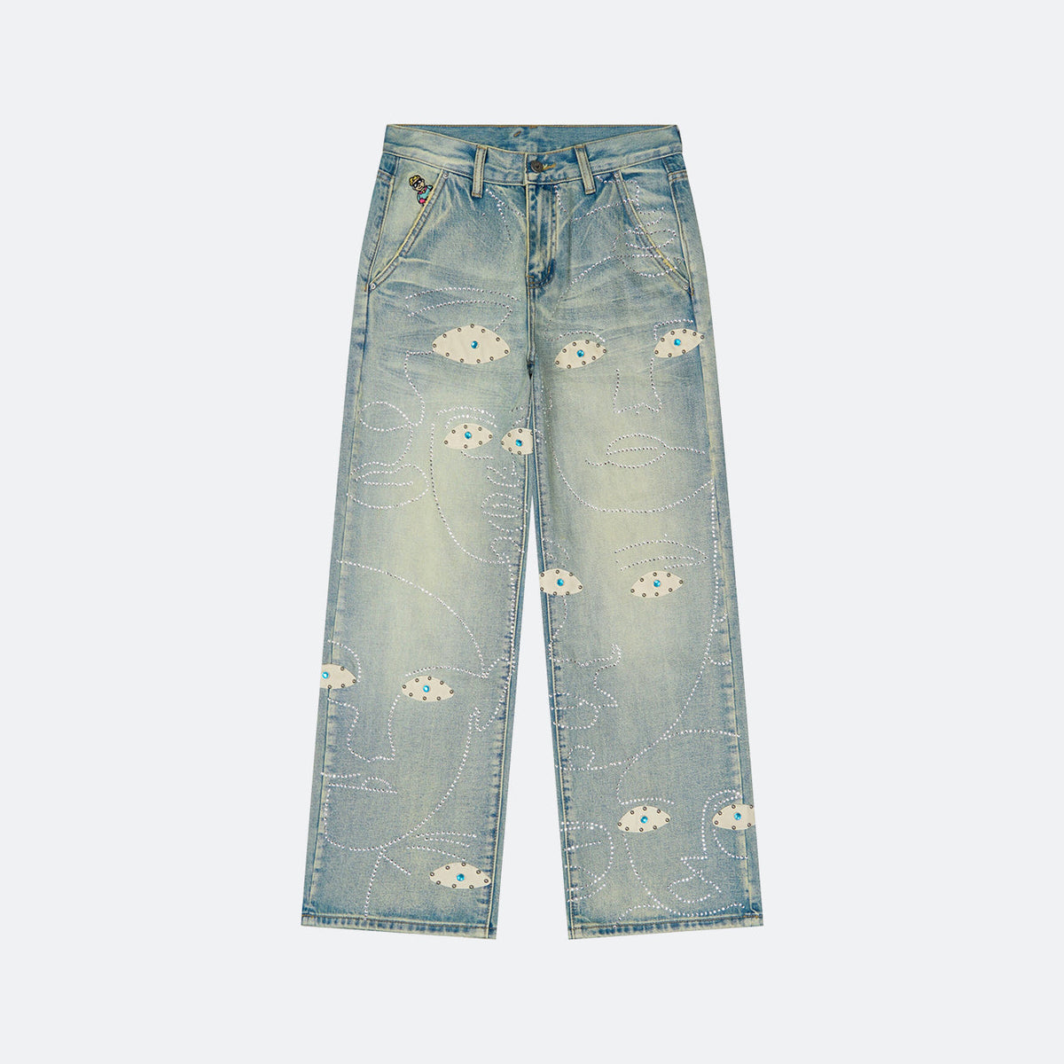 KidSuper Studded Face Jeans