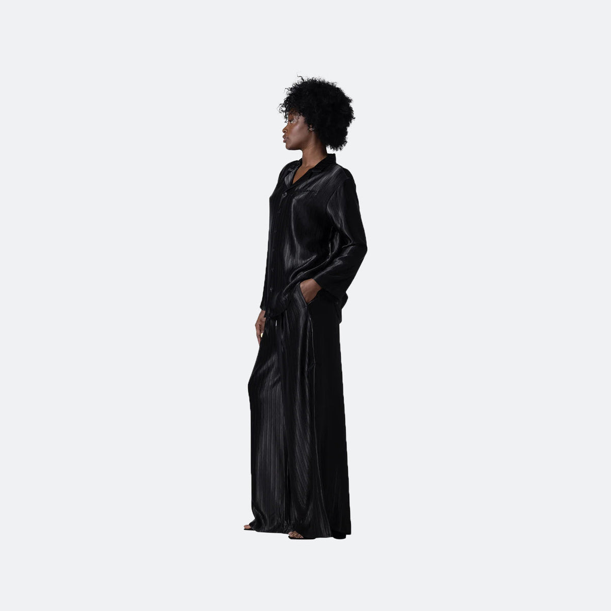 WMNS Honor The Gift Loose Satin Stripe Wide Leg